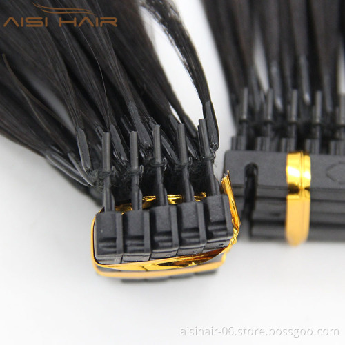 Aisi Hair New Arrival 100% Indian  Human Line Crochet Hair Clip in 6D Hair Extensions